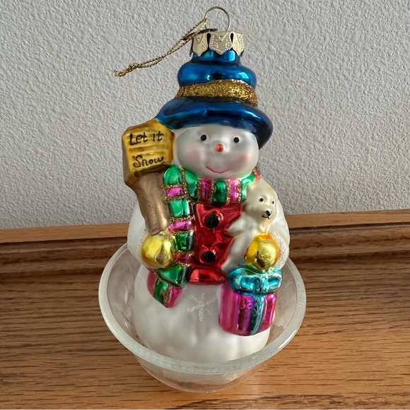 Thomas Pacconi Classics 2005 Collection Glass Xmas Ornaments Snowman Let It Snow - Picture 2 of 6